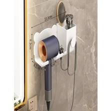 PremiumPort Pratik Saç Kurutma Makinesi ve Taraklar Için Çok Amaçlı Organizer