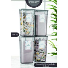 PremiumPort 4'lü Clov Mega Boy Dikdörtgen Saklama Kabı, 3,2 L, Toz ve Tablet Deterjan Için