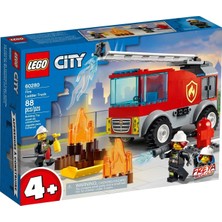 LEGO City Merdivenli Itfaiye Kamyonu 60280 Yapım Seti; Çocuklar Için Eğlenceli Itfaiye Oyuncağı Yapı