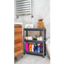 PremiumPort 3 Katlı Tekerlekli Raf Ünitesi, Çok Amaçlı Banyo ve Mutfak Organizer