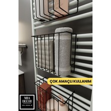 PremiumPort Siyah Havlupan ve Düzenleyici, Asılabilir Banyo Organizer, 30X28X10CM
