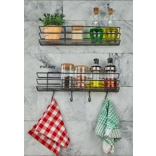 PremiumPort Yapışkanlı 2'li Banyo Rafı Duş Şampuanlık Organizer 40 cm