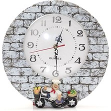 Urfakent Duvara Asmalı Aşcı Tasarımlı Polyester Saat ALK1542