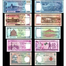 3Alp Koleksiyon Bangladeş 2-10-20-50-100 Taka 5 Li Set, Kağıt Para Çil (Unc) Koleksiyon Para