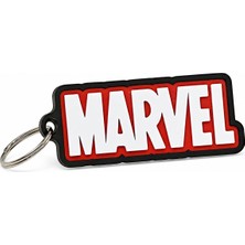 Yapı3D Marvel Yazılı Anahtarlık Sert Plastik | Çizgi Roman Temalı Anahtarlık | Dayanıklı Metal Halkalı Aksesuar