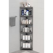PremiumPort 6 Katlı Üçgen Plastik Banyo ve Mutfak Rafı, Şık ve Pratik Tasarım