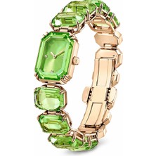 Hector Co Jewellery Swa Tarz Sekizgen Kesim Yeşil,şampanya Altın Rengi Paslanmaz Çelik Saat