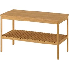 PremiumPort Şık ve Fonksiyonel Banyo Bankası, 77X37 Cm, Doğal Bambu Tasarımı