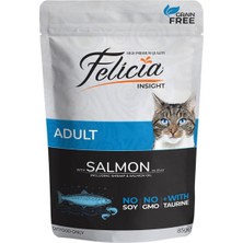 Felicia Tahılsız Somonlu Yetişkin Kedi Konservesi 85 gr Tavuk Aromalı Besleyici Pouch