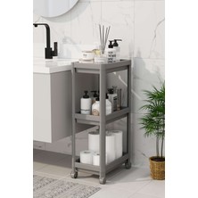 PremiumPort 3 Katlı Tekerlekli Çok Amaçlı Raf, Mutfak ve Banyo Organizasyonu