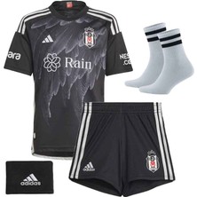 Sidas Beşiktaş. Deplasman Siyah Çocuk Forması Takımı 4 Parça Forma Şort Çorap Bileklik