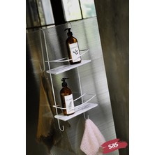 PremiumPort Şeffaf Kristal Banyo Rafı, Düzenli ve Şık Şampuanlık Organizeri