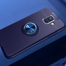 ZM Store Galaxy J6 Uyumlu Kılıf Yüzük Standlı Pürüzsüz ve Soft Yüzey Ravel Kapak