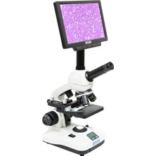 Ece Opto-Edu Dijital Mikroskop Isıtıcılı Tabla Sperm ve Kan Görüntülemeye Özel Veteriner Mikroskobu Kameralı 9" LCD Ekran