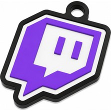 Yapı3D Twitch Logo Anahtarlık Sert Plastik | Yayıncı Temalı Anahtarlık | Gamer Aksesuar |