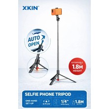 Jolita iPhone 11 Uyumlu 1.8m Otomatik Selfie Tripod Uzatılabilir Telefon Tripodu
