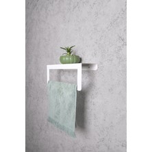 PremiumPort Metal Havlu Tutacağı, Mutfak ve Banyo Için Şık Raflı Askı