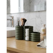 PremiumPort Çok Bölmeli Düzenleyici Set, Fırçalık, Pamukluk ve Organizer ile Kullanışlılık