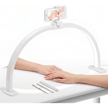 Trled F-550A Beyaz 55CM Katlanabilir Yarım Ay Protez Tırnak ve Güzellik Uzmanı Masa Lambası Beyaz