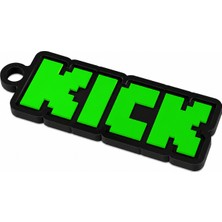 Yapı3D Kick Yazılı Anahtarlık Sert Plastik | Pixel Tasarımlı Anahtarlık | Retro Temalı Anahtarlık |aksesuar