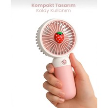 Kılıf House Telefon Standlı Meyveli 8000 Rpm Şarjlı Masaüstü ve El Fanı Mini Vantilatör