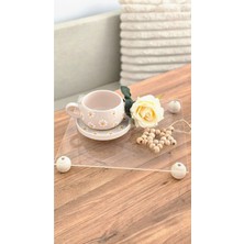 PremiumPort 25 cm Akrilik Yuvarlak Sunum Tablası, Ahşap Ayaklı Parfüm ve Obje Sunumu