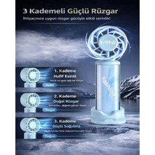 Kılıf House Telefon Standlı 300 Mah Şarjlı Taşınabilir El Fanı Mini Vantilatör