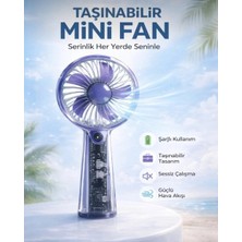 Kılıf House Şeffaf Tasarımlı 500 Mah Şarjlı Taşınabilir El Fanı Mini Vantilatör