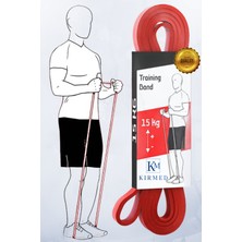 Direnç Bandı Lastiği 15 kg Fitness Pilates Cross Training Bant Egzersiz Lastiği Bandı 15 kg Kırmed