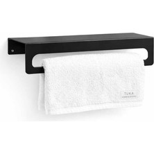 PremiumPort Pratik ve Şık Metal Havlu Tutacağı, Raflı ve Yapışkanlı Tasarım