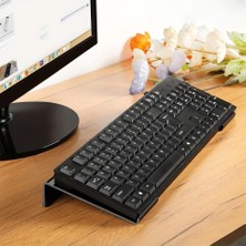 Ferizli Reklam Bilgisayar Klavye Yükseltici Pleksi 14 x 43CM - Siyah ve Şeffaf
