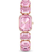 Poseidons Jewellery Swa Tarz Sekizgen Kesim Bileklik Pembe Altın Rengi Saat