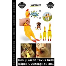 Carlburn Özel Üretim Interaktif Dayanıklı Eğlenceli Isırma Sağlam Ses Çıkaran Tavuk Kedi Köpek Oyuncağı 38 cm