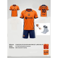 Yenteks Barcelona La'mine Ya'mal 25/26 Yeni Sezon Turuncu Çocuk Forma Takımı 4 Parça Çorap Bileklik Hediye