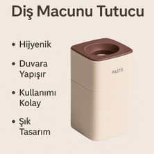 PremiumPort Pratik Duvar Tipi Diş Macunu Tutucu, Banyo Düzenleyici Aksesuar