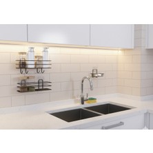 PremiumPort 2'li Yapışkanlı Kanca ile Şık Raf ve Sabunluk Seti