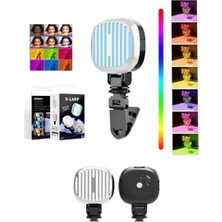 Kılıf House Rgb LED Selfie Işığı 1200 Mah Bataryalı Klipsli Telefon ve Tablet Dolgu Işığı