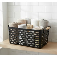 PremiumPort Çok Amaçlı Plastik Organizer Sepet, Dolap ve Çekmece Düzenleyici Siyah