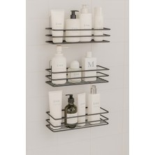 PremiumPort Pratik 3'lü Banyo Duvar Rafı Seti, Şık ve Işlevsel Düzenleyici