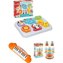 Toysnet Sesli Ilk Piyanom + Sallanan Halkalar Kule + Sevimli Hayvanlar Bultak Eğitici Set !