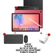 Samsung Tab S10 Lite 5g Simkart Uyumlu 6/128 GB Tablet Mercan Kılıf+Kalem+Klavyemouse+Hızlı Şarj Adaptörü Hediyeli