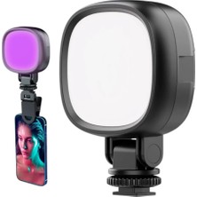 Kılıf House Rgb LED Selfie Işığı 1200 Mah Bataryalı Klipsli Profesyonel Vlog ve Yayıncı Işığı
