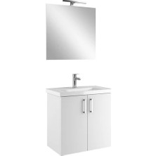 Kale Noah 65CM Set Kapaklı Lavabo Dolabı Beyaz (Lavabo Dolap+Lavabo+Sifon+Ayna)