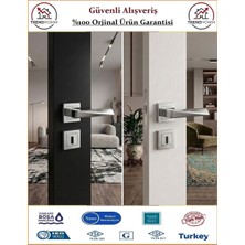 Trendhomm Prizma Rozetli İç Oda Kapı Kolu - Nikel Saten - ODA