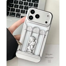 Kılıf House Iphone Uyumlu Telefon Rengini Gösteren 3D Melek Kabartmalı Lüks Kılıf