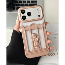 Kılıf House Iphone Uyumlu Telefon Rengini Gösteren 3D Melek Kabartmalı Lüks Kılıf
