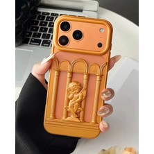 Kılıf House Iphone Uyumlu Telefon Rengini Gösteren 3D Melek Kabartmalı Lüks Kılıf