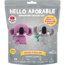 Hello Adorable Türkçe Video Ve Anlatım Kılavuzlu Amigurumi Örgü Kiti - Kelly The Koala