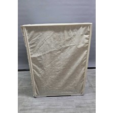 PremiumPort Krem Beyaz Çiçek Desenli Polyester Çamaşır Makinesi Örtüsü, Su Geçirmez