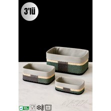 PremiumPort Softlines Bambu Banyo ve Ev Içi Düzenleyici Kutular 3’lü Set